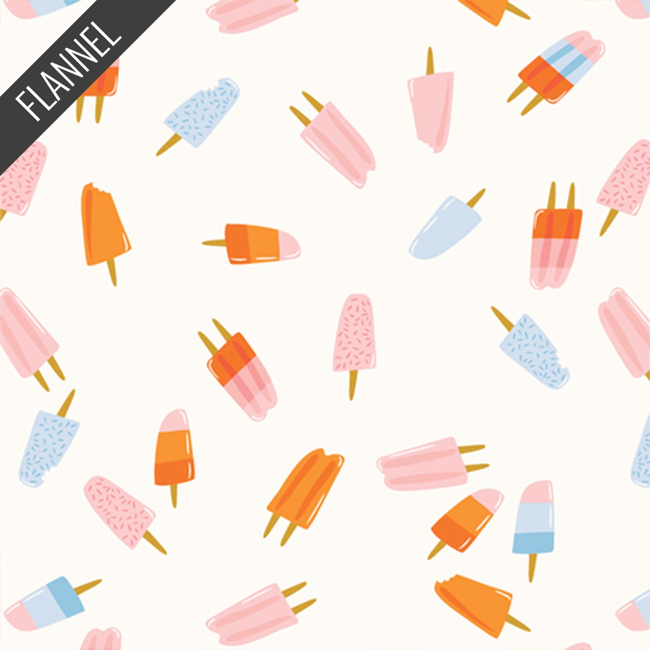 Popsicle Fun Snug Flannel in White Linen (f11805) | Art Gallery Flannel | AGF Studio | Art Gallery